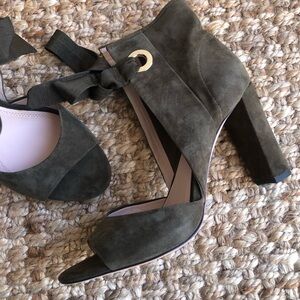 New: A.D & Daughters Olive Suede Heel. Size 9